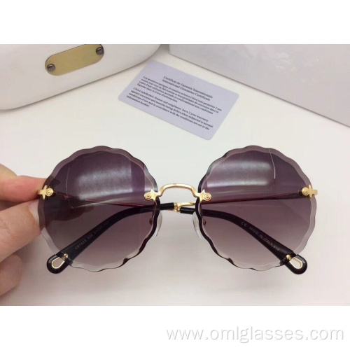 High quality Rimless Round Sunglasses For Women